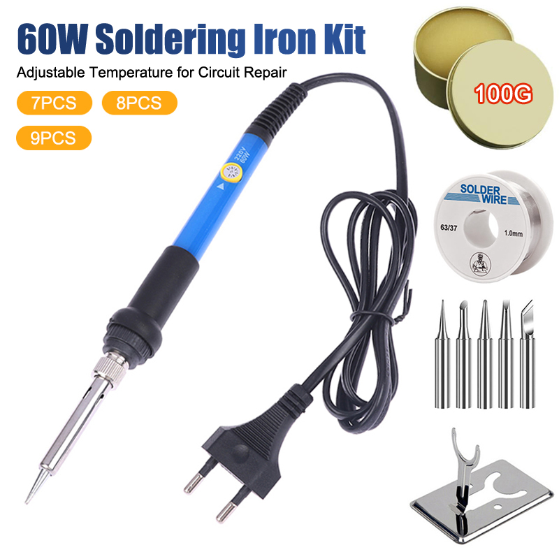 Soldering Iron Kit - Adjustable Temp 220V 60W Electric Soldering