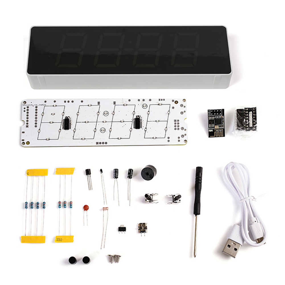 Diy Electronics Components Kit - ESP8266 IoT Colorful WiFi Clock Kit