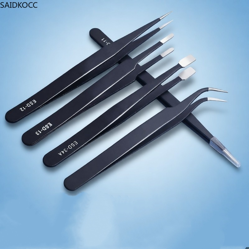 Diy Home Electronics Lab - SAIDKOCC Anti-static Precision ESD Tweezers Stainless