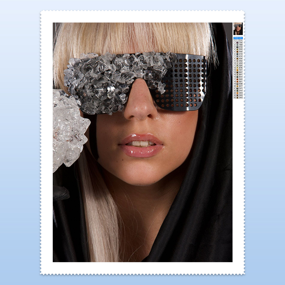 Diy Electronics Art - L-Lady G-Gaga Diamond Painting Electronic Music