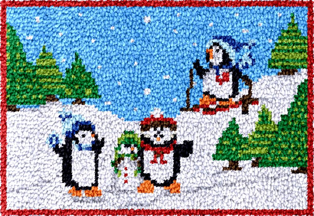 Diy Electronics Art - penguins Latch Hook Rug Kits with