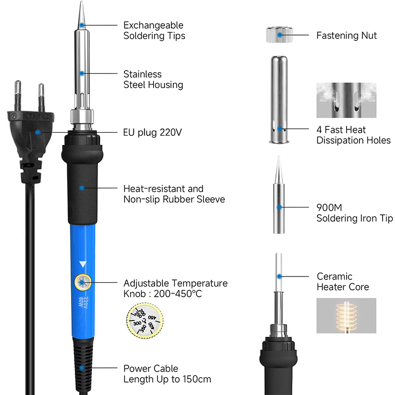 Adjustable Temp 220V 60W Elect - đánh giá và giá Soldering Iron Kit