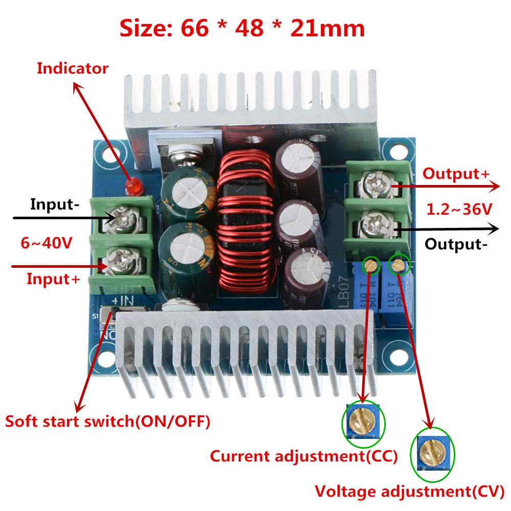 20A 300W CC CV Step Down Modul - đánh giá và giá Dc Power Supply Variable