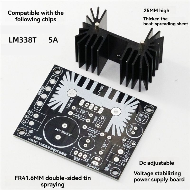 LM338 5A Output Adjustable Lin - đánh giá và giá Diy Electronics Power Supply