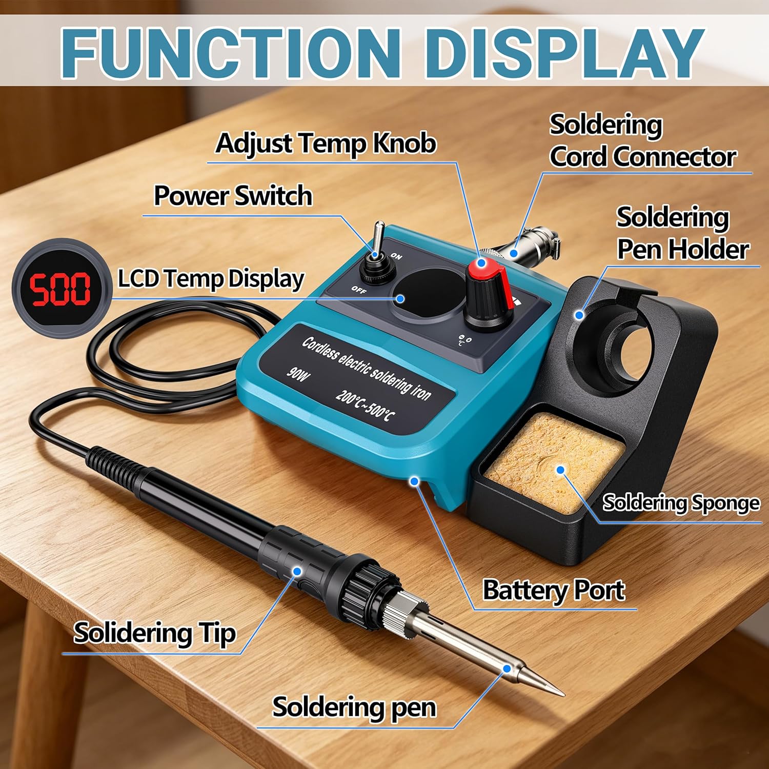 90W LED Digital Cordless Solde - đánh giá và giá Soldering Iron Kit
