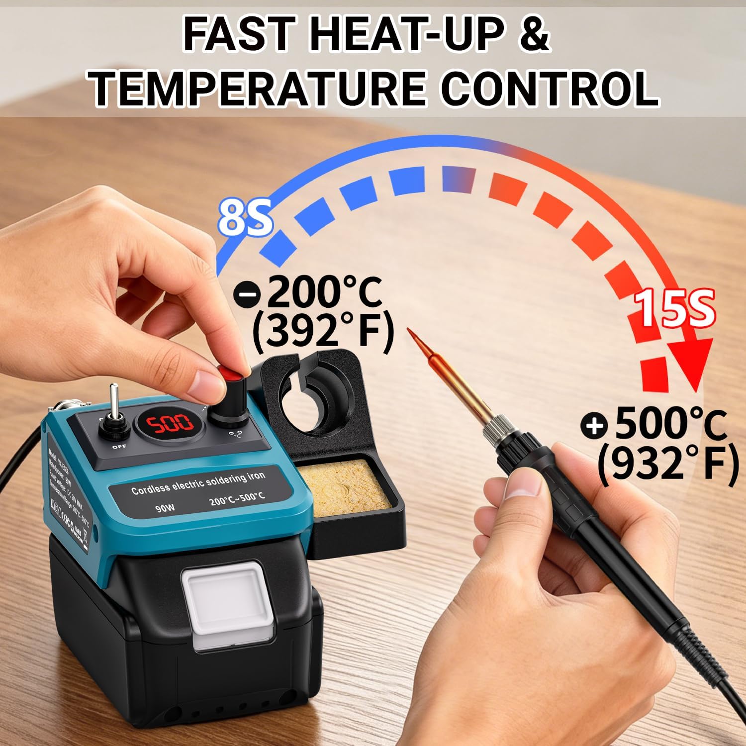 90W LED Digital Cordless Solde - đánh giá và giá Soldering Iron Kit